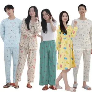 남녀공용 긴팔 긴바지 가을 잠옷 상하세트 사계절 커플룩 홈웨어 남성 여성 파자마 신축성좋은 원단 실내복 원피스 ops 가족 편안한 사계절
