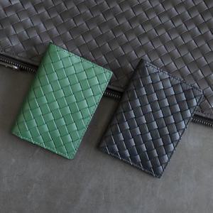 클레뷰 가죽 카드지갑 명함케이스 지퍼 위빙 소가죽