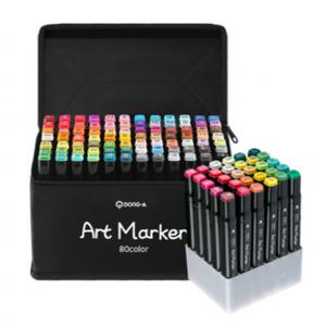 풍부한 색상 표현 동아 아트마카 섬세한 양면 펜촉 마카펜 파우치 케이스 세트 80색