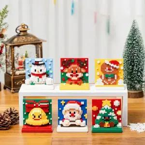 [오피스스쿨] 민화샵 KC인증 크리스마스 입체 블록 액자 만들기 (6중 택1) DIY 크리스마스선물 블럭장난감 액자만들기 디폼블럭액자