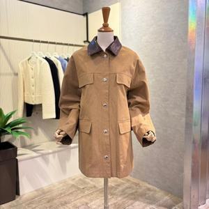 [대구백화점] [ab.f.z]레더 배색 카라 하프 트렌치 코트(AOZ5QR04G)