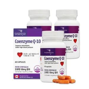 파마젠 코엔자임Q10 코큐텐 60캡슐3박스(6개월분) 식물성 캡슐 혈압감소에 도움 항산화