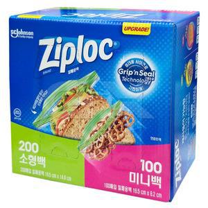 [지퍼락] 더블지퍼백 소형200매+미니100매 냉장용 gx