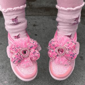 [프롬베베] 여아용 브리 글리터 리본 LED 여아 운동화