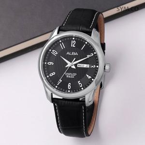 [세이코알바]알바 AV3257X1 클래식 라운드 데이데이트 심플블랙 캐쥬얼 정장 남자 가죽 손목시계 c