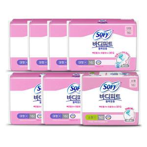 쏘피 바디피트 볼록맞춤 대형 16팩 x6개 +소형 16팩 x1개
