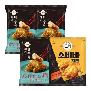 lTVl고메 대가 탕수육 390G X 3개 + 고메 소바바 소이허니 순살 375G X 1개