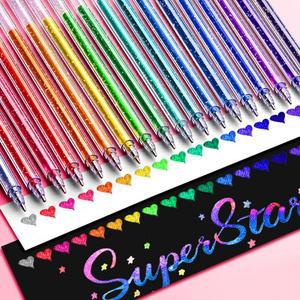 반짝이 글리터 메탈 다꾸 컬러볼펜 18색 세트