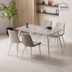 [라로퍼니처]비너스 1400 양면 포세린 세라믹 4인 식탁 세트 (식탁+의자4)