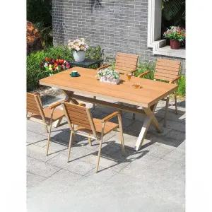 4인용 야외테이블 의자세트 정원 원목 철제 야외벤치