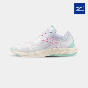 미즈노 웨이브 팡2 화이트그린 남녀공용 배드민턴화 인도어화 71GA231340