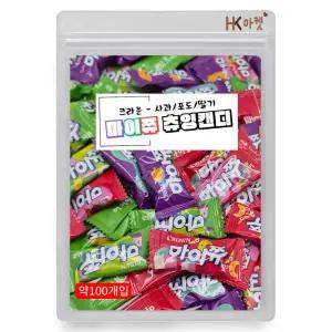 에이치케이마켓 크라운 마이쮸 필로우 사과+포도+딸기+애플망고 4종 혼합 개별포장 사무실 아이들 우리집간식