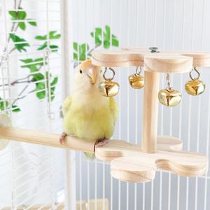 1PC 액세서리 색상 지루함을 스타일 스탠드 나무 단단한 풍차 위해 모란 하기 회전 앵무새