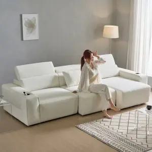 세인트블랑 릴렉시아 슬라이드 모션 아쿠아텍스 리클라이너 확장 패브릭 4인용 소파 sk