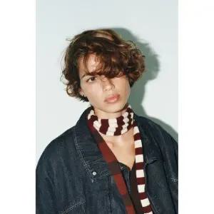 [정품] 자라 반다나 머플러 스카프 ZARA 스트라이프 니트 - 멀티컬러