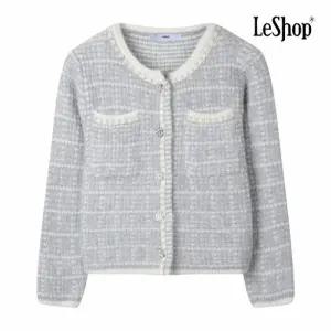 [르샵] 주얼리 버튼 스퀘어 짜임 니트 가디건 (BP9KC023A)