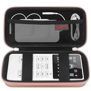 일렉트로시티 텐스 유닛 근육 용 엘론보 휴대용 케이스, 전기 펄스 마사지기용 하드 트래블 정리 가방, 전극 패드 리드 와이어 충전기에 맞는 여분의 메시 포켓, 로즈 골드