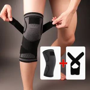 헬스용 무릎 보호대 이중압박 테이핑 아대 관절 안정 고급소재 그레이