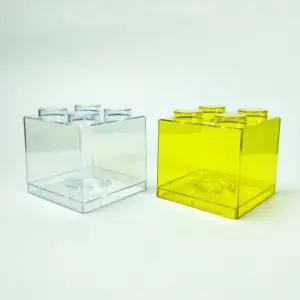 사각 미니 블럭 투명 저금통 답례품 저금통 아크릴 사각 동전 돼지 블럭 투명 팬시 미니 지폐