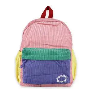 [보보쇼즈] 키즈 틱탁토 컬러블록 코듀로이 백팩(핑크) B225AI055 991