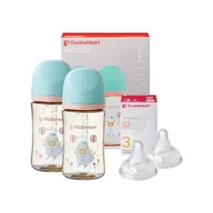 더블하트 노꼭지 트윈팩 M 젖꼭지 세트 240ml 양