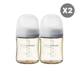 더블하트 아기 젖병 트윈팩 X2개 노꼭지 세트 그레이