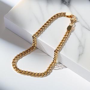 [엘렌쥬얼리]14K  할로우 커브  체인 금 팔찌