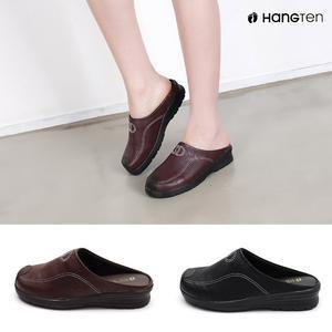행텐 여성 HT-S0150 가죽 통굽 쿠션 사무실 슬리퍼 블로퍼