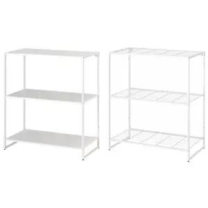 JOSTEIN 요스테인 와이드 3단 선반유닛, 실내외겸용 81x40x90cm/수납장/책장/장식