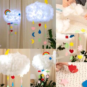 [문구티쳐] 민화샵 무드등 구름조명 만들기 2종 택1 (와이어 전구 포함) diy 날씨 무지개 조명 수면등 구름