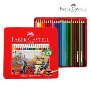 파버카스텔 일반 색연필 24색 틴 케이스 유성색연필 레드틴