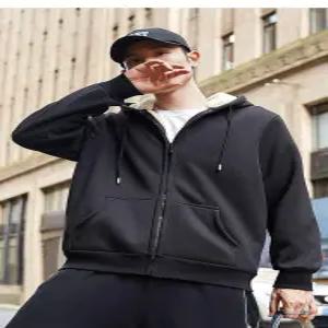 무지 양털  후드 집업 자켓 작업복