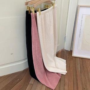 데일리 골덴치마 겨울 밴딩 롱스커트