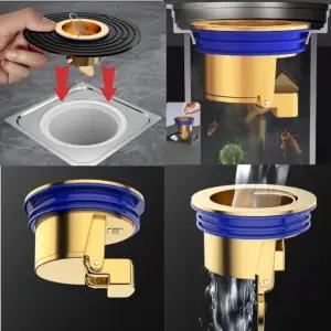 만능트랩 하수구트랩 (100% 황동) 화장실 욕실 베란다 다용도실 배수구트랩 세면대트랩 물빠짐