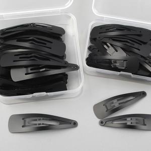 똑딱핀 50P+케이스 똑딱이핀 헤어핀 머리핀 검정 무광