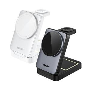 코끼리 3in1 무선 충전기 고속 폴딩 맥세이프 충전기 애플 아이폰 갤럭시 워치 동시호환 / KW-M3IN1P01