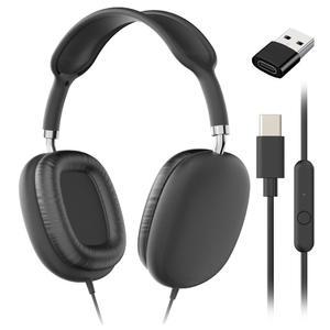 맥스틸 C타입 + USB 유선 헤드셋 마이크 어학용 게이밍 게임용 PC 아이패드 태블릿 헤드폰 유아 성인 키즈 어린이 GM-HC50