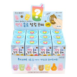 랜덤 음료 말랑모찌 3탄 24개(박스) 랜덤박스 말랑이 스퀴시 주물럭 인형 소형 선물