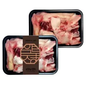 한우 스지 1kg (500g×2팩) 도가니·곰탕·수육용 소힘줄 도가니탕 1++등급 투뿔한우 냉동 소 뼈 국내산 마장동 프리미엄 건강 국거리 보양식 선물용 사골 몸보신 설 추석 명절