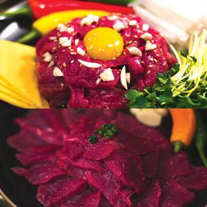 국내산 육회 + 육사시미 반반세트 400g/600g + 간장소스 포함 생고기 혼술안주 소주안주