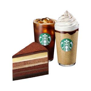 [스타벅스] [시원한 당충전 세트] 아이스카페아메리카노T+칩앤칩모카프라푸치노T+진한가나슈9레이어케이크