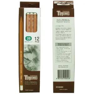(12자루) 티프라임 미술 연필 2B (티티)/어린이/연필/나무/스케치/필기용품/세트/미술/지우개/B연필/제도용