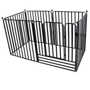 강아지 안전문 거실 울타리 대형견 펜스 마당 격리장 울타리(50x60cm/4튜브)-블랙