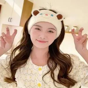 머리밴드 곰돌이 세안밴드 극세사밴드 세수 헤어밴드-WE8BEB8