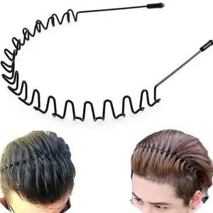 남성 올림머리 앞머리 잔머리 스타일 스피링 머리띠 와이드헤어밴드