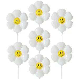 (7p 세트) 데이지 은박 풍선 (스틱봉 포함)/생일/축하/장식/소품/유치원/촬영/어린이집/입학/졸업/데코