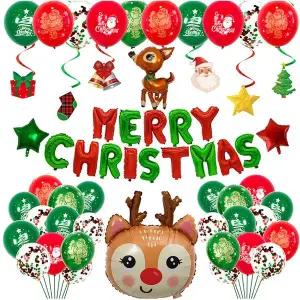 [셀러에이드]메리크리스마스 풍선 세트 루돌프 장식 홈파티 가랜드
