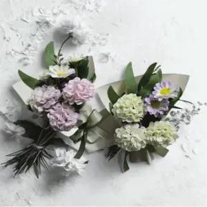 실크 꽃다발 추모 핸드메이드 미니 조화 플라워 성묘 장식 납골당추모 봉안당