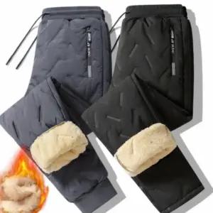 남성용 겨울 방한 양털 패딩 조거팬츠