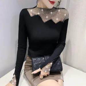 댄스복 상의 라인 연습복 긴팔 밸리 반짝이